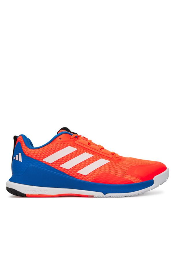 Adidas - adidas Buty halowe Novaflight 2 Indoor JP7272 Pomarańczowy. Kolor: pomarańczowy. Materiał: materiał