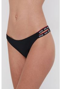 Moschino Underwear - Biustonosz sportowy. Kolor: czarny. Rodzaj stanika: odpinane ramiączka