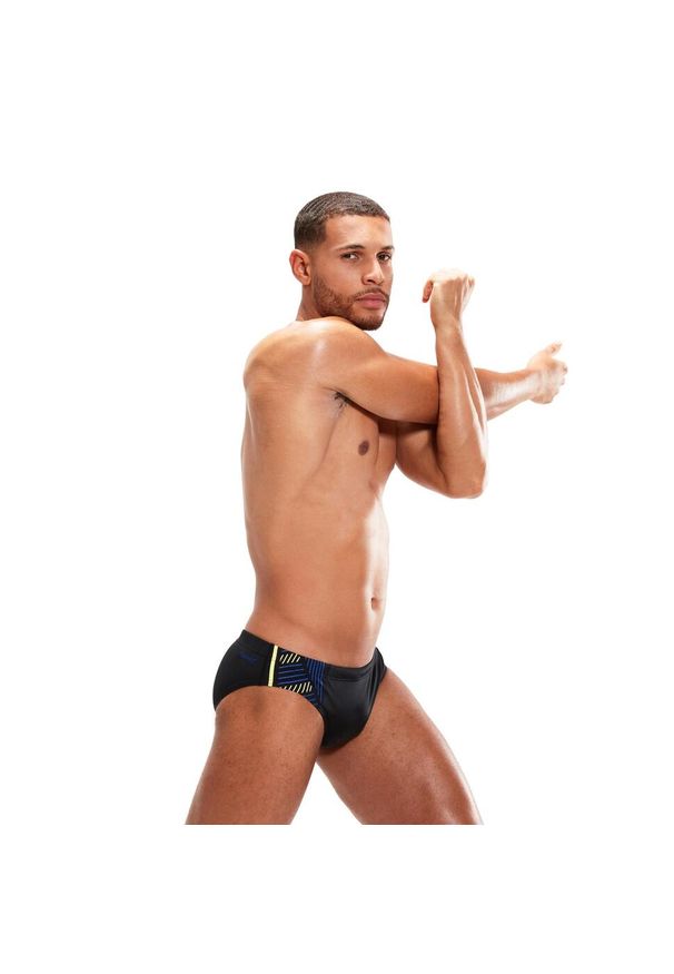 Slipy kąpielowe męskie Speedo Tech Panel. Kolor: czarny, niebieski, wielokolorowy. Materiał: lycra, poliester
