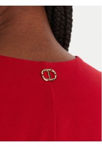 TwinSet - TWINSET Sukienka koktajlowa 252TP2606 Czerwony Slim Fit. Kolor: czerwony. Materiał: wiskoza. Styl: wizytowy #3