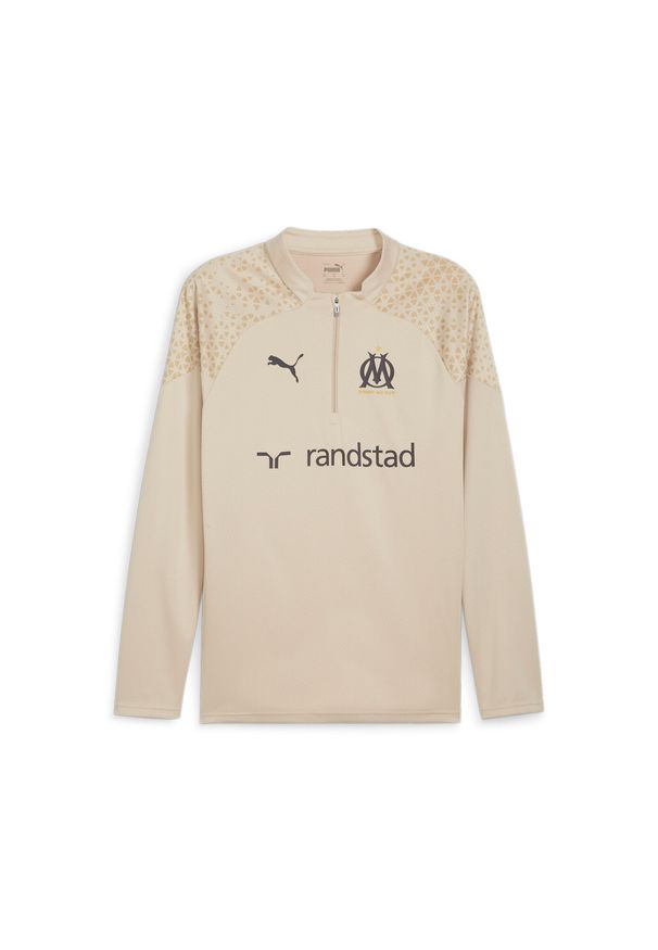 Puma - top treningowy om 2023/24 1/4 zip. Kolor: beżowy. Sport: piłka nożna