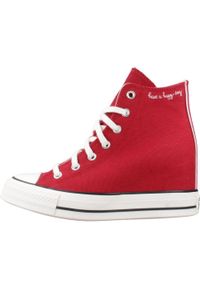 Tenisówki Converse Model Chuck Taylor All Star Wedge Kolor Bordeaux. Kolor: czerwony. Materiał: tkanina