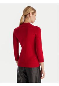 ACCESS FASHION Golf 54-8072 Czerwony Slim Fit. Typ kołnierza: golf. Kolor: czerwony. Materiał: wiskoza #5