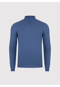 Pako Lorente - PAKO LORENTE - Półgolf męski w niebieskim kolorze. Kolor: niebieski, czarny, beżowy. Materiał: nylon, wiskoza. Wzór: gładki, ze splotem #4