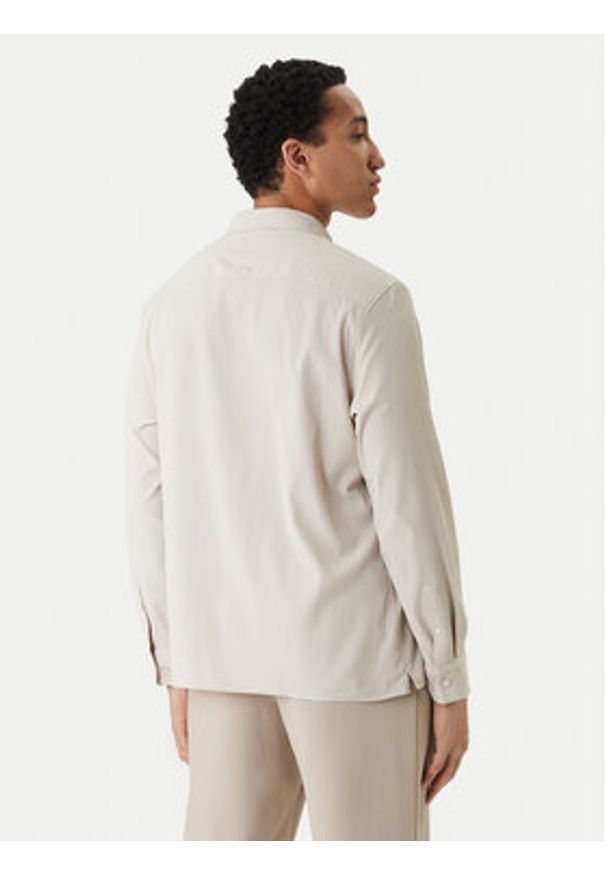 Calvin Klein Koszula LV04LF108G Beżowy Classic Fit. Kolor: beżowy. Materiał: syntetyk