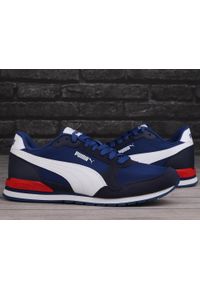 Puma - Buty męskie miejskie do chodzenia ST RUNNER V3 NL. Zapięcie: sznurówki. Kolor: czerwony, niebieski, wielokolorowy, biały. Materiał: materiał, skóra ekologiczna, tkanina, syntetyk. Szerokość cholewki: normalna. Sport: turystyka piesza