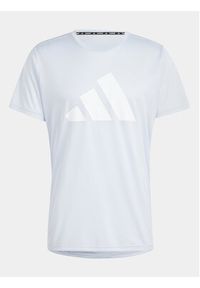 Adidas - adidas T-Shirt Run It IN0080 Błękitny Regular Fit. Kolor: niebieski. Materiał: syntetyk