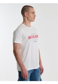 Big-Star - Koszulka męska bawełniana z nadrukiem biała Messeret 100. Kolor: biały. Materiał: bawełna. Wzór: nadruk