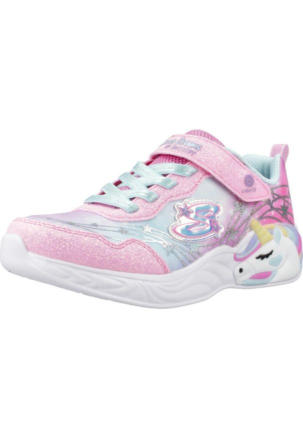 skechers - Buty do biegania Dziecko Skechers S-Lights: Unicorn Dreams róża. Okazja: na co dzień. Kolor: różowy
