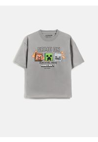 Reserved - Bawełniany t-shirt Minecraft - ciemnoszary. Kolor: szary. Materiał: bawełna #1