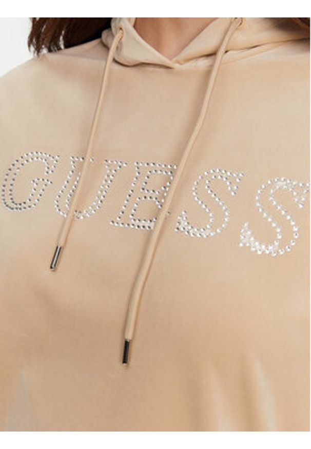 Guess Bluza V4RQ25 K0232 Beżowy Regular Fit. Kolor: beżowy. Materiał: syntetyk