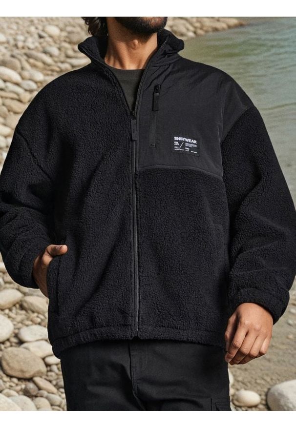 Sinsay - Bluza polarowa - czarny. Kolor: czarny. Materiał: polar