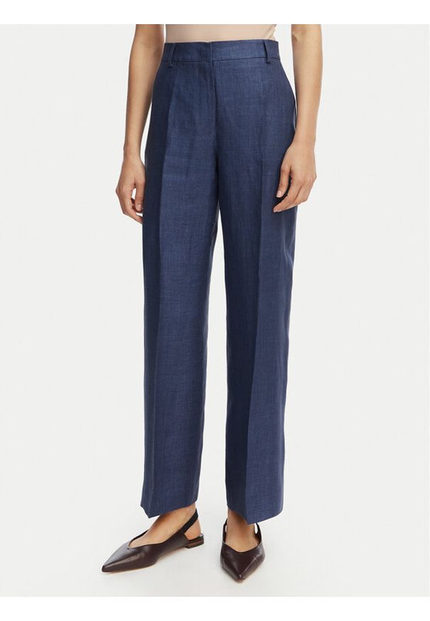 Weekend Max Mara Spodnie materiałowe Malizia 2615131112 Granatowy Regular Fit. Kolor: niebieski. Materiał: len