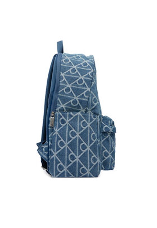Calvin Klein Plecak Emblem Aop Denim Round Backpack LV04D3429G Niebieski. Kolor: niebieski. Materiał: materiał
