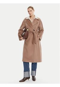 Weekend Max Mara Płaszcz wełniany Resina 2525016031 Brązowy Regular Fit. Kolor: brązowy. Materiał: wełna #5