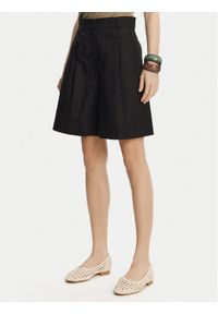Weekend Max Mara Bermudy Ecuba 2515141032 Czarny Regular Fit. Kolor: czarny. Materiał: bawełna