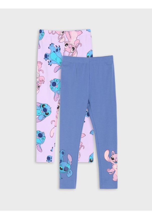 Sinsay - Legginsy 2 pack Stitch - fioletowy. Kolor: fioletowy