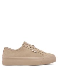 Calvin Klein Sneakersy Vulc Flatf Lace Up Sue/Wl Ck YW0YW02000 Beżowy. Kolor: beżowy. Materiał: zamsz, skóra