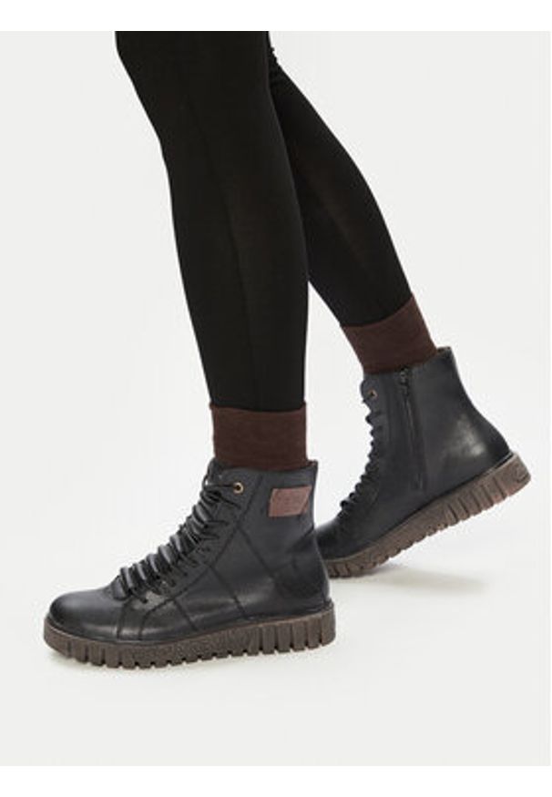 Rieker Trzewiki Y3421-00 Czarny. Kolor: czarny. Materiał: skóra