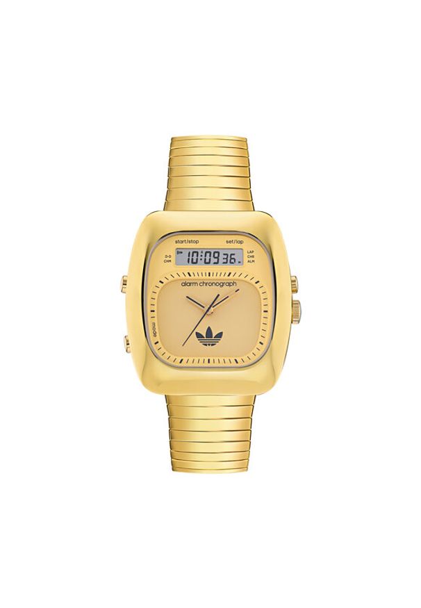 Adidas - adidas Zegarek Retro Wave Three Chronograph AOSY25014 Złoty. Kolor: złoty. Styl: retro
