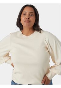 Vero Moda Curve Sweter 10291293 Beżowy Regular Fit. Kolor: beżowy. Materiał: wiskoza