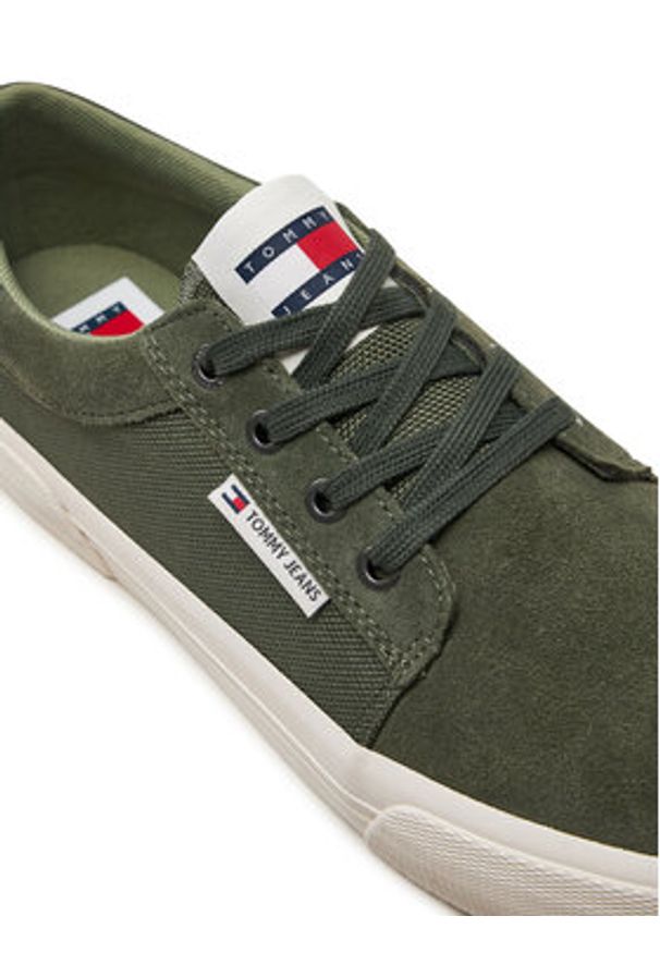 Tommy Jeans Tenisówki Tjm Vulc. Skate Derby EM0EM01427 Zielony. Kolor: zielony. Materiał: skóra, zamsz