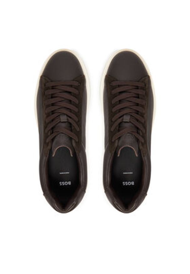 BOSS Sneakersy Bulton 50552869 Brązowy. Kolor: brązowy. Materiał: skóra