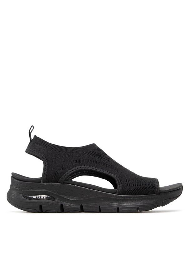 skechers - Skechers Sandały City Catch 119236/BBK Czarny. Kolor: czarny. Materiał: materiał