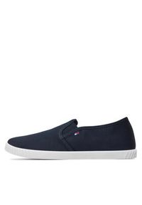 TOMMY HILFIGER - Tommy Hilfiger Tenisówki Canvas Slip-On Sneaker FW0FW07806 Granatowy. Zapięcie: bez zapięcia. Kolor: niebieski. Materiał: materiał
