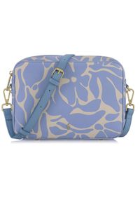 Ochnik - Błękitna torebka damska z printem. Kolor: niebieski. Wzór: nadruk. Materiał: skórzane. Rodzaj torebki: na ramię #1
