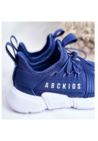 Sportowe Buty Dziecięce Młodzieżowe Granatowe ABCKIDS B012310074. Zapięcie: bez zapięcia. Kolor: niebieski. Materiał: skóra. Szerokość cholewki: normalna #5