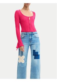 Desigual Jeansy Patch Crochet 26SWDD24 Kolorowy Straight Fit. Wzór: kolorowy #6