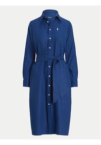 Polo Ralph Lauren Sukienka koszulowa 211943992003 Granatowy Regular Fit. Typ kołnierza: polo. Kolor: niebieski. Materiał: len. Typ sukienki: koszulowe #4