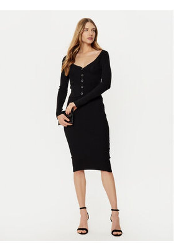 Guess Spódnica midi W5RD15 Z2V62 Czarny Slim Fit. Kolor: czarny. Materiał: syntetyk