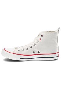 Big-Star - Białe Trampki Big Star Modne Buty Damskie Półbuty. Kolor: biały. Materiał: materiał, guma. Szerokość cholewki: normalna. Styl: sportowy