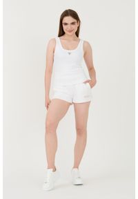 Guess - GUESS Biały damski top Ribbed Knit Tank, Rozmiar L. Kolor: biały #6