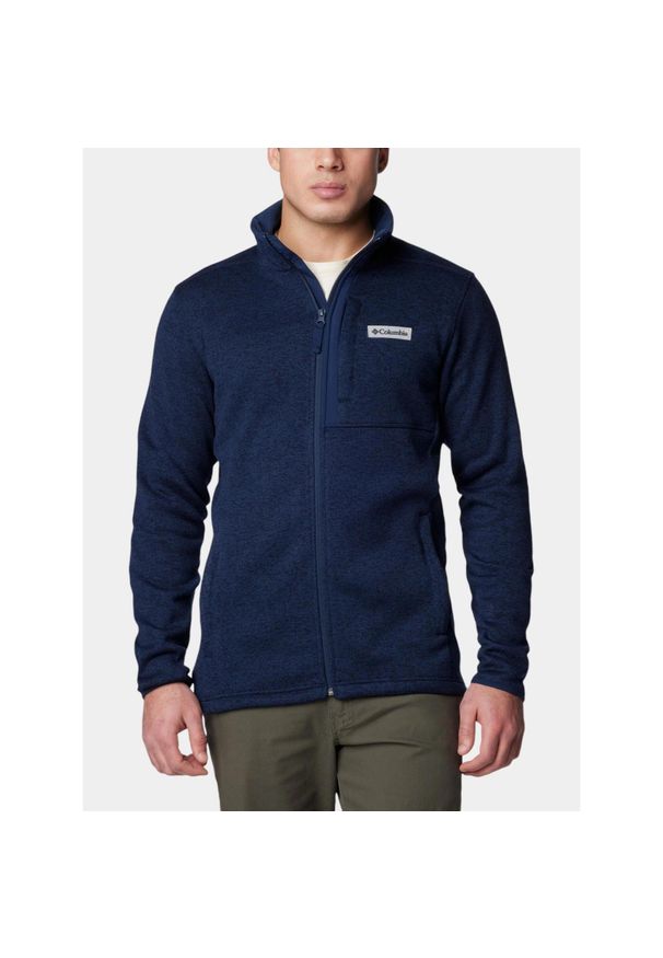 columbia - Bluza Polarowa Męska Columbia Sweater Weather. Typ kołnierza: polo. Kolor: niebieski. Materiał: polar. Sport: turystyka piesza