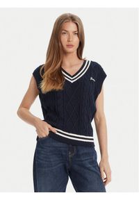 Guess Sweter V5GR00 Z3FB1 Granatowy Classic Fit. Kolor: niebieski. Materiał: bawełna