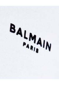 Balmain - BALMAIN - Biała bluza z logo. Kolor: biały. Materiał: jeans, bawełna. Długość rękawa: długi rękaw. Długość: długie. Sezon: wiosna #4