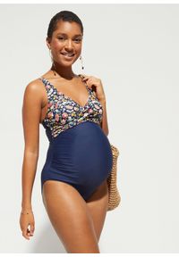 bonprix - Ciążowy kostium kąpielowy, szybko schnący. Kolekcja: moda ciążowa. Kolor: niebieski. Materiał: poliamid #1