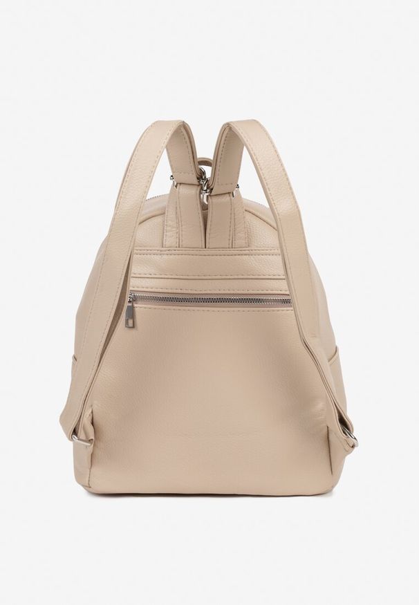 Born2be - Beżowy Plecak Elegancki z Pikowaniem i Logo Iiloevi. Kolor: beżowy. Materiał: jeans. Styl: elegancki