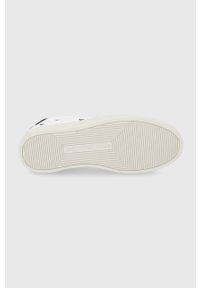 Emporio Armani Buty skórzane kolor biały na płaskiej podeszwie. Nosek buta: okrągły. Zapięcie: sznurówki. Kolor: biały. Materiał: skóra. Obcas: na płaskiej podeszwie #4
