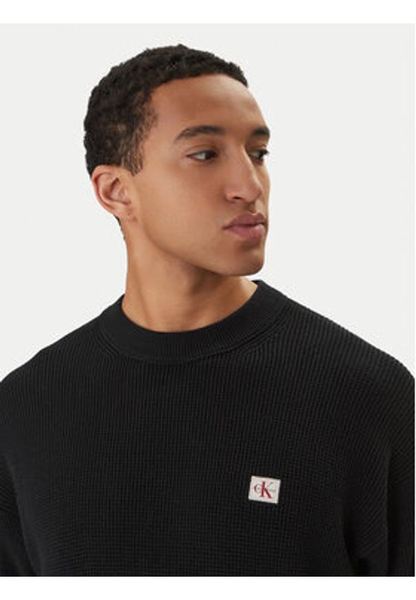 Calvin Klein Jeans Sweter LV04RD313G Czarny Regular Fit. Kolor: czarny. Materiał: bawełna