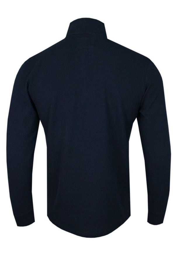 Niebieski t-shirt Chiao z długim rękawem, długi