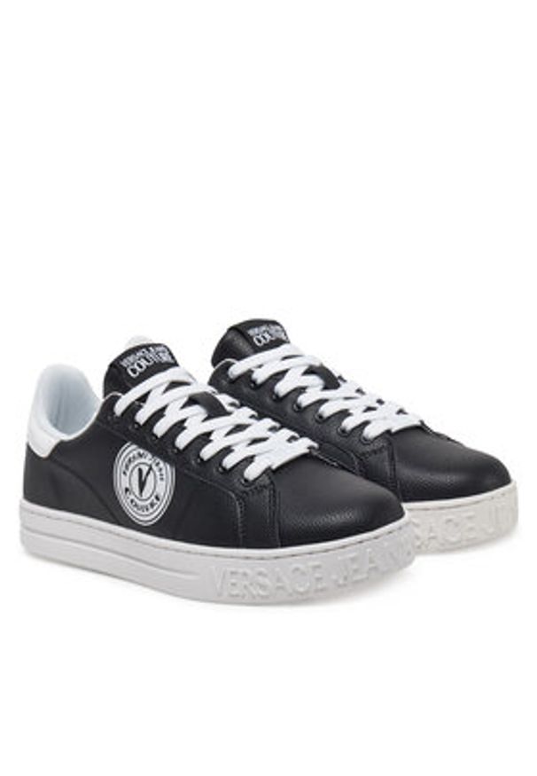 Versace Jeans Couture Sneakersy 78YA3SK1 Czarny. Kolor: czarny. Materiał: skóra