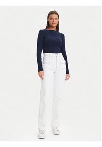 TOMMY HILFIGER - Tommy Hilfiger Bluzka WW0WW47309 Granatowy Slim Fit. Kolor: niebieski. Materiał: wiskoza #4