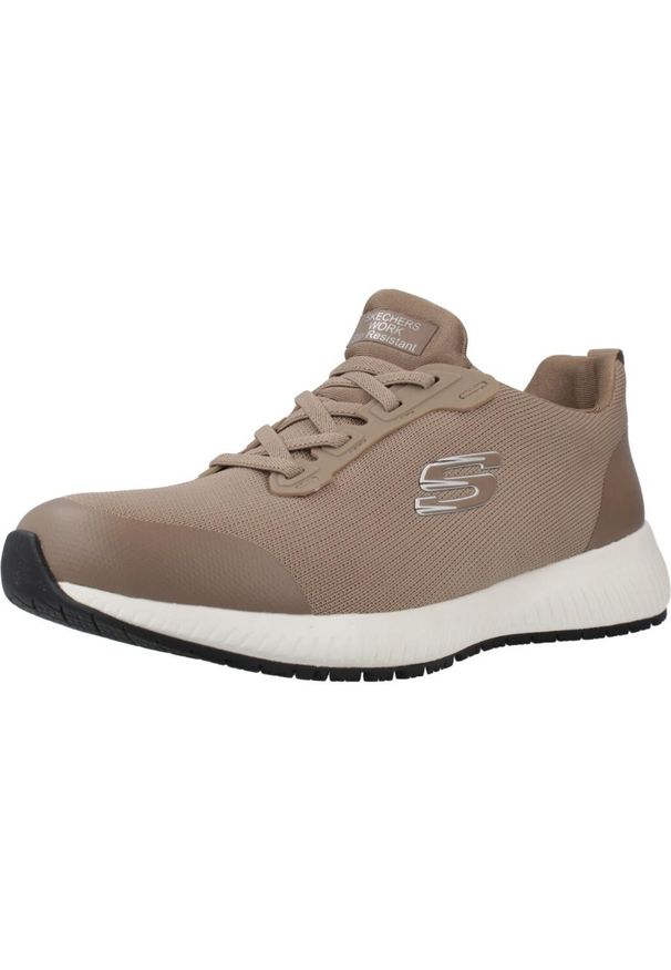 skechers - Tenisówki Skechers Model Squad Kolor Brązowy. Kolor: brązowy. Materiał: syntetyk, tkanina. Model: Skechers Sport. Sport: turystyka piesza