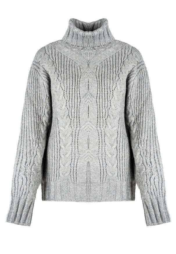 Silvian Heach Sweter | PGA22004MA | Kobieta | Szary. Typ kołnierza: golf. Kolor: szary. Materiał: poliester, akryl, elastan, wełna, nylon. Wzór: ze splotem, aplikacja