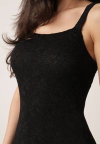 Born2be - Czarna Taliowana Sukienka Koktajlowa z Koronki Ashelis. Kolor: czarny. Materiał: koronka. Długość rękawa: na ramiączkach. Wzór: koronka. Styl: wizytowy #7