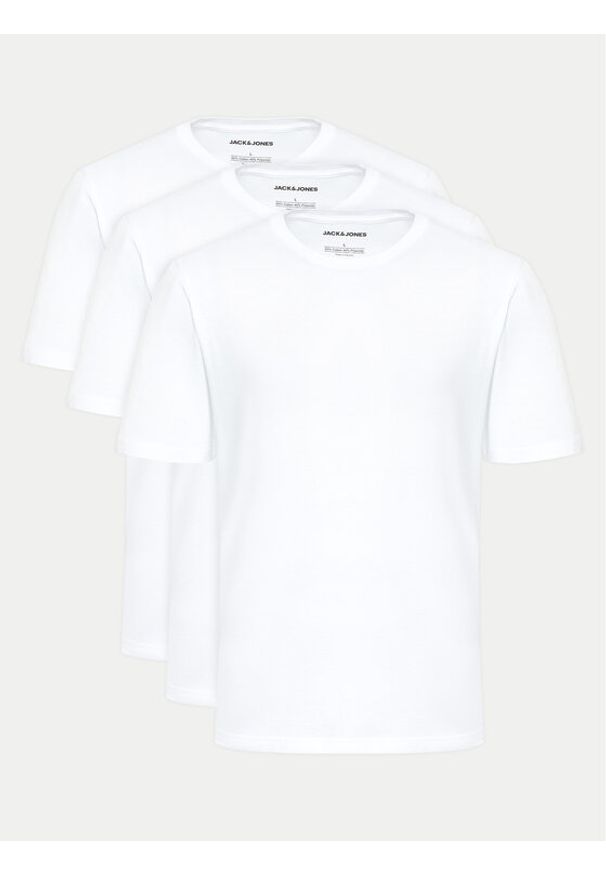 Jack & Jones Komplet t-shirtów Under 12248076 Biały Standard Fit. Kolor: biały. Materiał: syntetyk